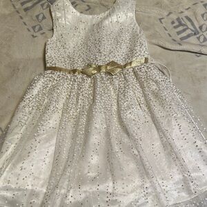 Jona Michelle White and Gold Formal Dress